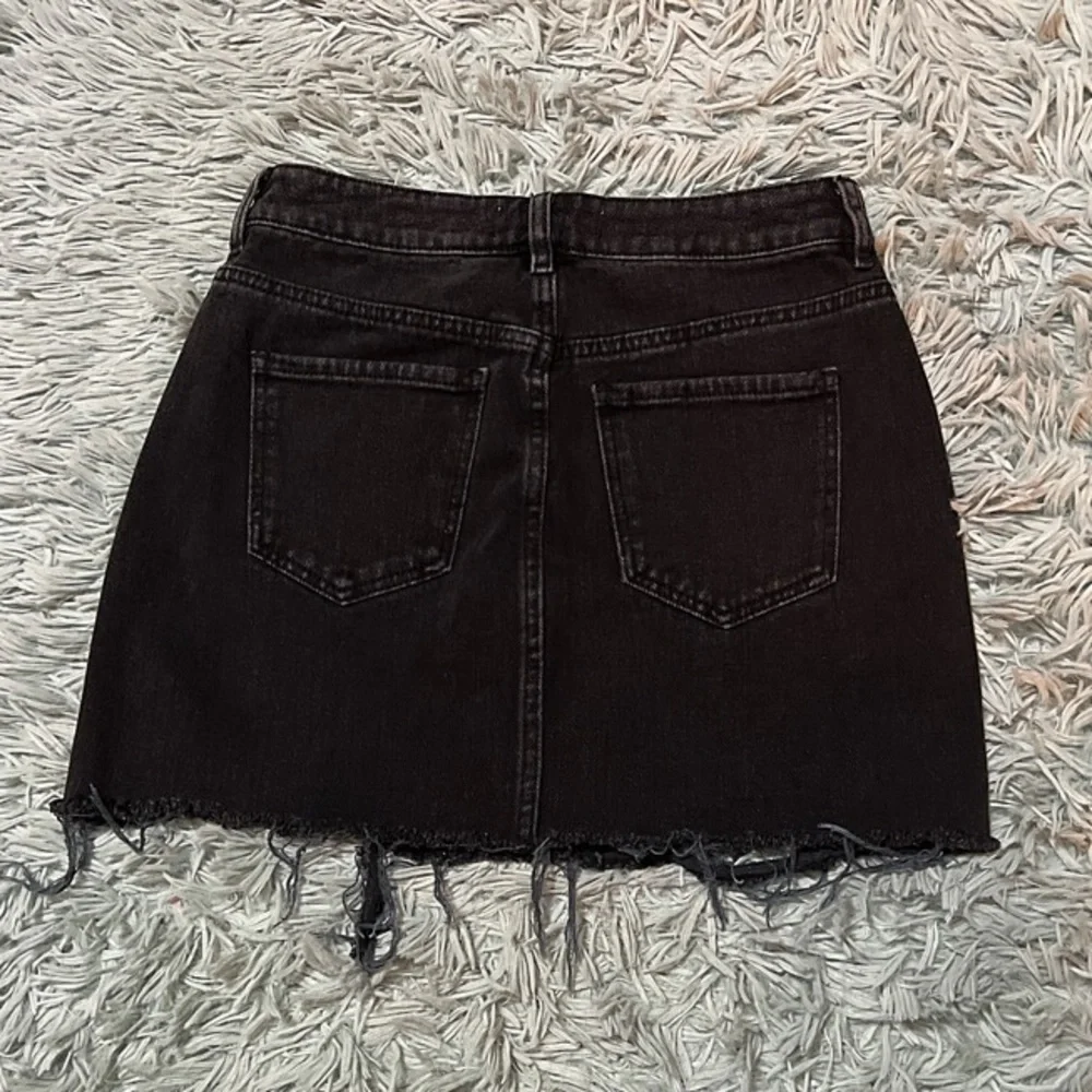 Distressed Denim Skirt